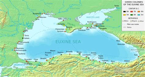 ملف:Greek colonies of the Euxine Sea.svg - المعرفة