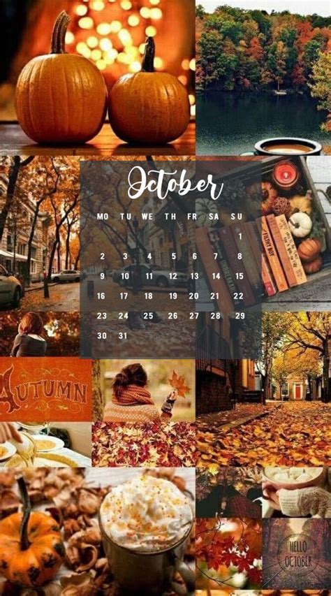 October Calendar : Fall Leaves & Pumpkin Collage - Idea Wallpapers , iPhone Wallpapers,Color Schemes