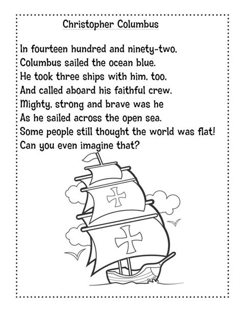 Christopher Columbus Worksheets For Kindergarten | First grade phonics ...