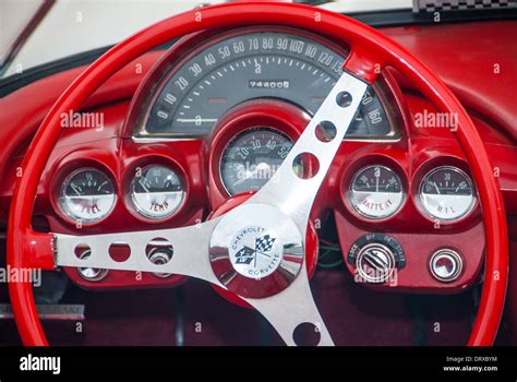 Red corvette interior Stock Photo - Alamy