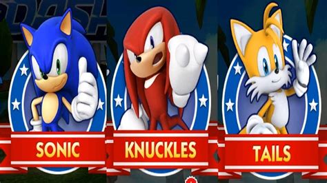 Sonic Dash 2018 - SONIC VS KNUCKLES VS TAILS - YouTube