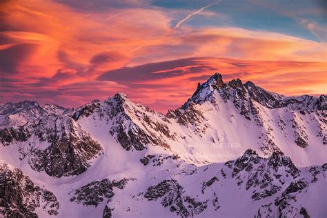 La montagne vue du ciel en hiver - Alpes ulm