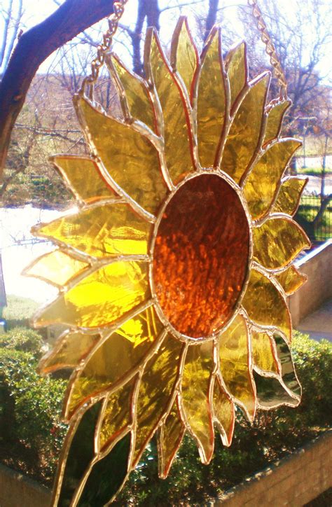 Sunflower Stained Glass Panel by Lightworksartworks on Etsy, $60.00 ...