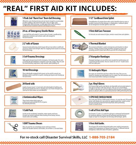 "Real" First Aid Kit Bag with an easy to follow first aid instruction card