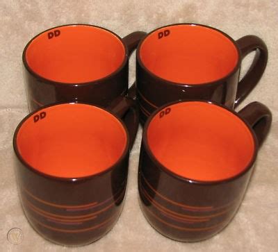 DUNKIN DONUTS 15oz CERAMIC COFFEE MUG CUP LOT NEW 2011 DD LOGO BROWN/ORANGE | #238561622