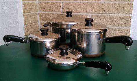 Revere Ware Copper Clad Stainless Steel 8 Piece Pan Set - 1801 Clinton ...