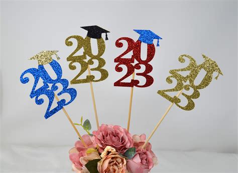 Graduation decorations 2024, Graduation Centerpiece Sticks, class of 2024, Graduation Party ...