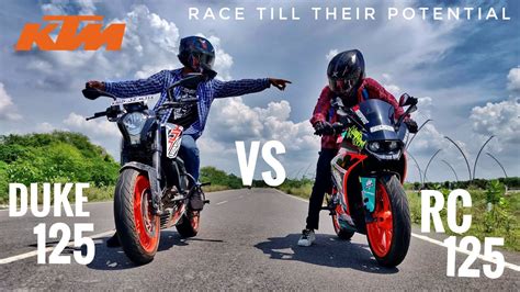 KTM RC 125 VS KTM DUKE 125 | RACE TILL THEIR POTENTIAL | SHOCKING ...