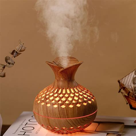 Amazon.com: Humidifiers for Bedroom Colorful Night Light Flower Wood ...