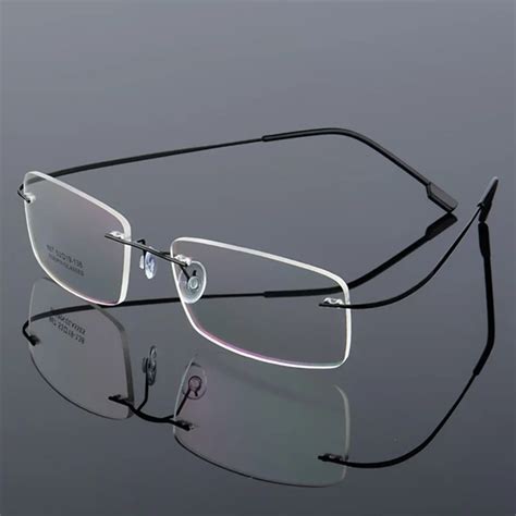 Rimless Titanium Eyeglasses Frames Men Men Optical Frame Prescription ...