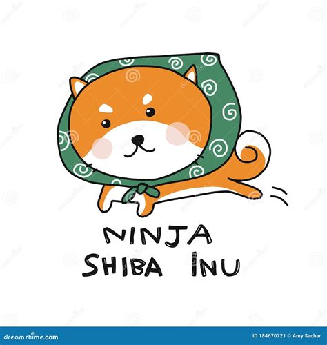 Shiba Inu In Samurai Clothes Cartoon Logo Design Vector Illustration ...