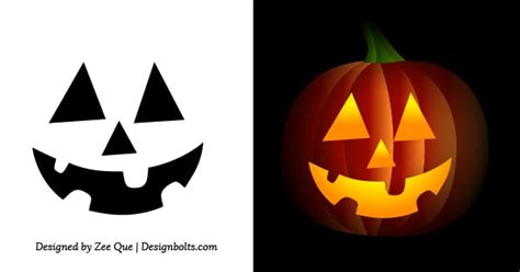 Free Simple & Easy Pumpkin Carving Stencils / Patterns for Kids 2014