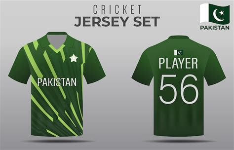 Premium Vector | Jersey for Pakistan Cricket Team Front and Back view