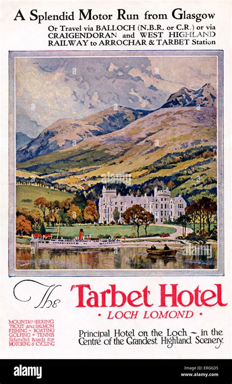 Tarbet Hotel, Loch Lomond, Scotland - advertisement. Caption: 'A Splendid Motor Run from Glasgow ...