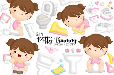 Kids Potty Training Clipart – MasterBundles