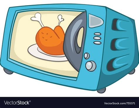 Cartoon home kitchen microwave Royalty Free Vector Image