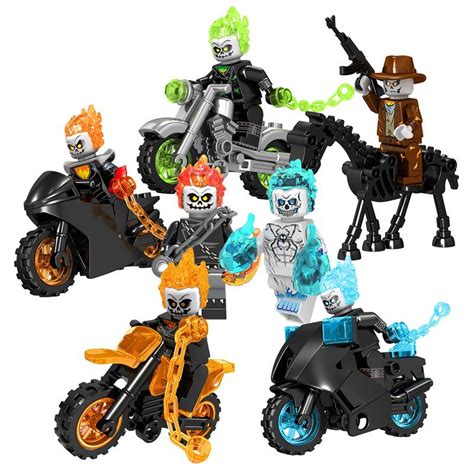 7pcs Ghost Rider Gary Friedrich Motocycle Minifigures Compatible Lego Ghost Rider