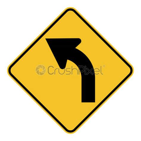 Left Curve Ahead Sign,vector illustration - stock vector 1154843 | Crushpixel