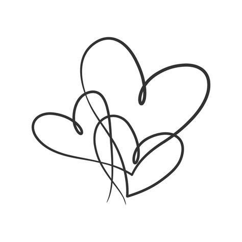 Continuous line drawing of love sign. Love heart one line drawing ...