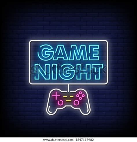 Game Night Neon Signs Style Text Stock Vector (Royalty Free) 1647117982 ...