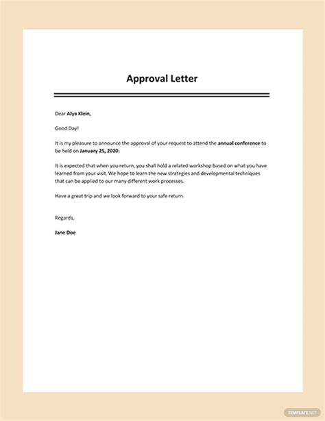 FREE Approval Letter Template - Download in Word, Google Docs, PDF ...