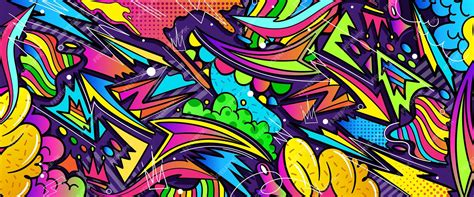 Premium Vector | Graffiti doodle art background with vibrant colors handdrawn style Street art ...