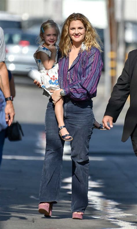 Drew Barrymore Arrives at Jimmy Kimmel Live with Her Daughters in ...