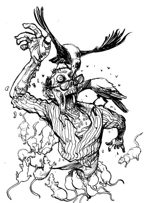 Zombie attacked by Crow by SimonFraser on DeviantArt