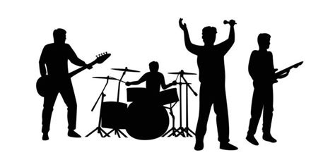 Rock Band Silhouette Vector Art, Icons, and Graphics for Free Download