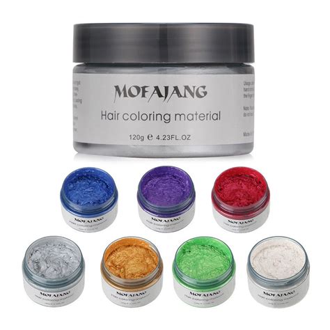 MOFAJANG Hair Color Wax Cream Pastel Hairstyles Temporary Hair Dye Gel Mud Paint Mud Colored ...