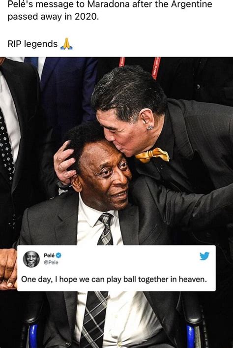 Pele's message to Maradona after the Argentine passed away in 2020. RIP ...