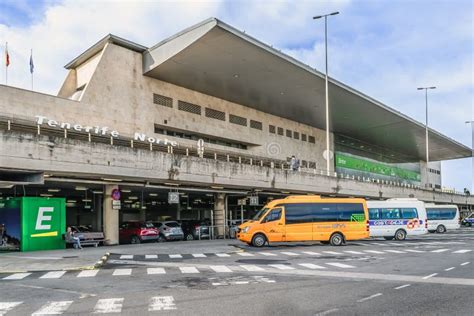 Bus Stop Outside Tenerife Norte Airport in the Canary Islands Editorial ...