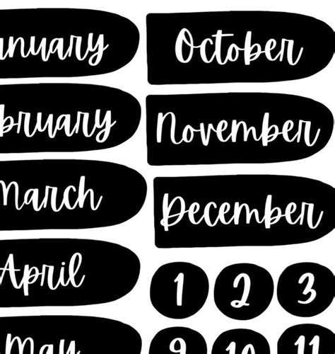 Digital Stickers Months Dates digital file | Etsy