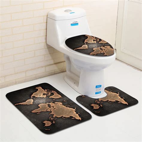 Creative Soft Floor Mat Shaggy Carpet vintage map Rug Entrance Bathroom Absorbing Carpet toilet ...