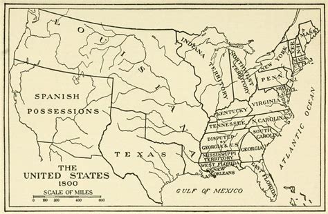 Map of the United States in 1800 | United states map, The unit ...