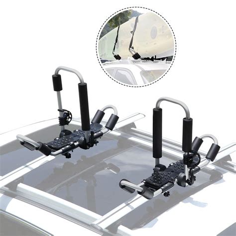 Buy GUDE 2 Pieces J-Bar Kayak Roof Rack Universal Double Folding Kayak Carrier for Canoe Boat ...