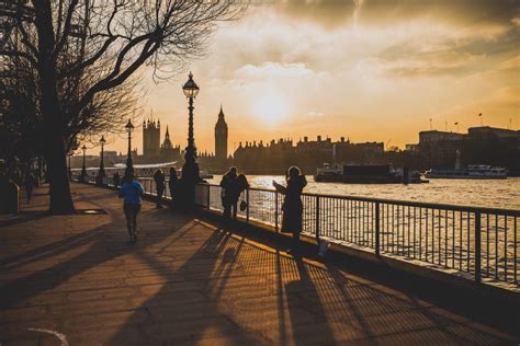 London Sunset River Thames Royalty Free Photo