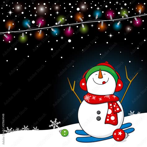 Snowman design for christmas background Stock Vector | Adobe Stock