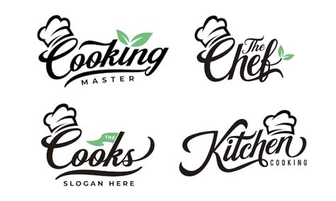 Premium Vector | Cooking typography logo collections design template