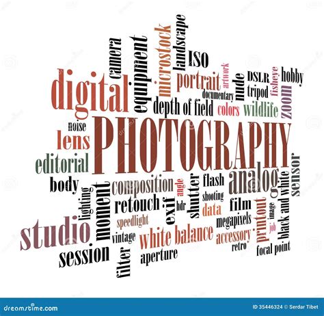 Photography Tag Cloud Stock Images - Image: 35446324