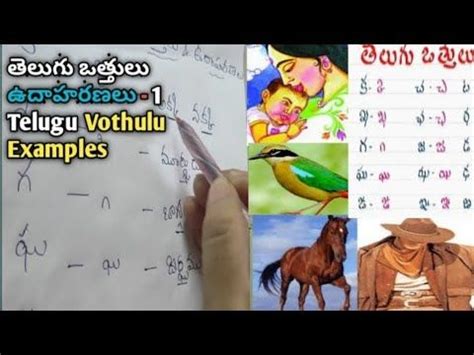 Learn Telugu Vothulu with examples Telugu aksharalu Telugu alphabets ...