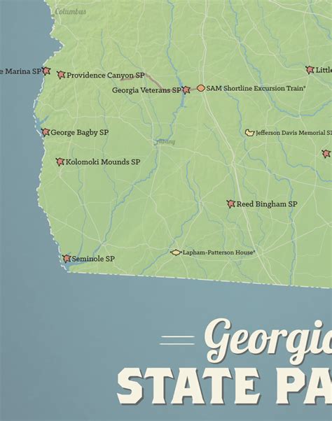 Georgia State Parks Map 11x14 Print - Best Maps Ever