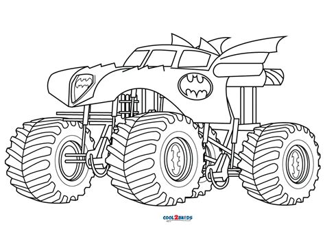 Free Printable Batman Monster Truck Coloring Pages For Kids