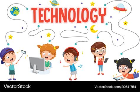 Kids technology Royalty Free Vector Image - VectorStock