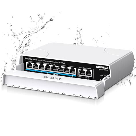 Outdoor Waterproof 8-Port PoE Switch with 8 Port PoE+@120W + Gigabit U ...