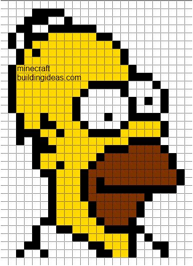 Minecraft Pixel Art Templates: Homer Simpson