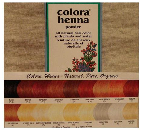 Colora Henna Color Chart - Design Talk