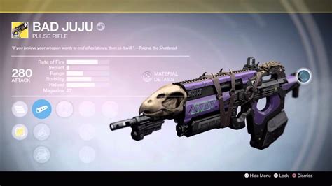 Destiny BAD JUJU YEAR 2 (Exotic pulse rifle) - YouTube