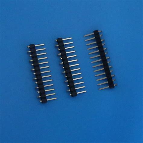 Pitich 2.54mm SMT Pin Header Connector , Black Color Single Row Electrical Pins Connectors