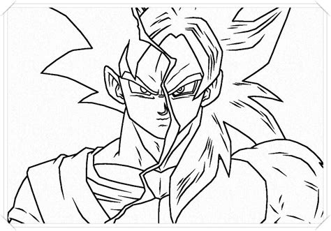 Dibujo Para Colorear Goku Fase 100 | Dibujos Para Colorear